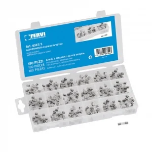 Fervi 0307/1 assortimento fusibili in vetro 5x20 mm 180 pz. 0307/1 - dettaglio 1