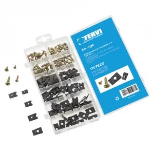 Fervi 0398 assortimento piastrine a u con viti in cassetta 170 pz. 0398 - dettaglio 1