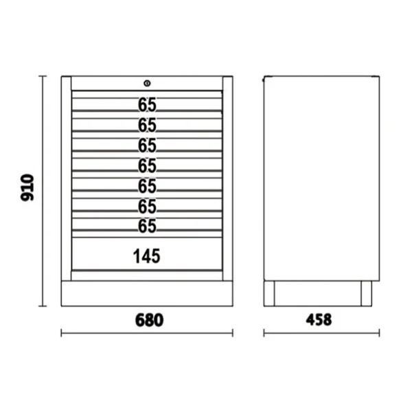 Beta c45pro 2.0 m8 modulo fisso con 8 cassetti per officina - dettaglio 2