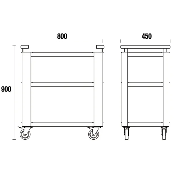 Beta c45pro 2.0 t3 carrello a 3 ripiani per arredo officina - dettaglio 2