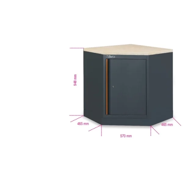Beta c45pro cai/w modulo angolare inferiore per officina con piano in legno - dettaglio 2