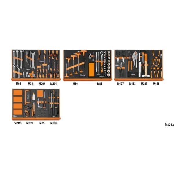 Beta 5904vu/2m assortimento utensili universali in termoformati 144 pz. 059041212 - dettaglio 1