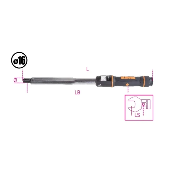 Beta 668n/2 barra dinamometrica dinabeta a scatto 5 - 25 nm attacco 16 mm 006680002 - dettaglio 2