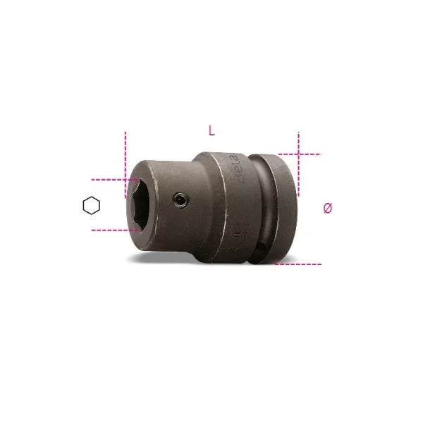 Beta 727pi/16 1/2 bussola portainserti 1/2" fosfatata esagonale 007270015 - dettaglio 1