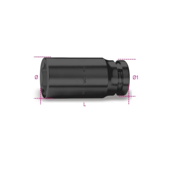 Beta 730l chiave a bussola macchina lunga 1.1/2" esagonale 007300350 - dettaglio 2