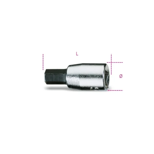 Beta 900pe/as chiave a bussola cromate 1/4" maschio esagonale 009000521 - dettaglio 2