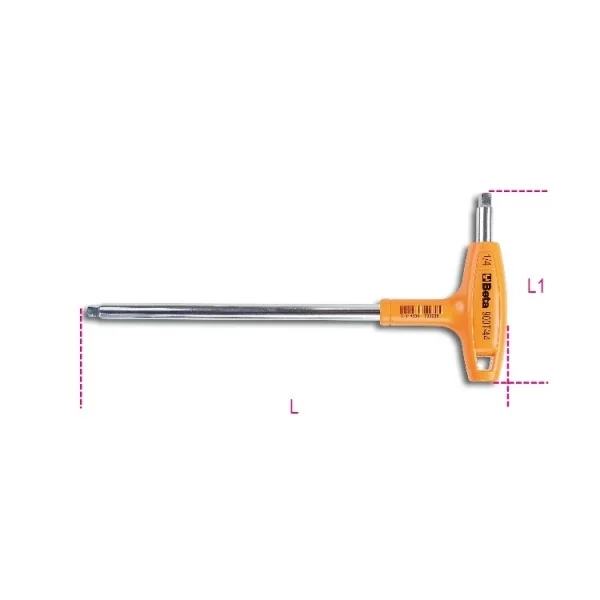 Beta 900t/44 chiave maschio cromata piegata 1/4" con impugnatura 009000860 - dettaglio 1