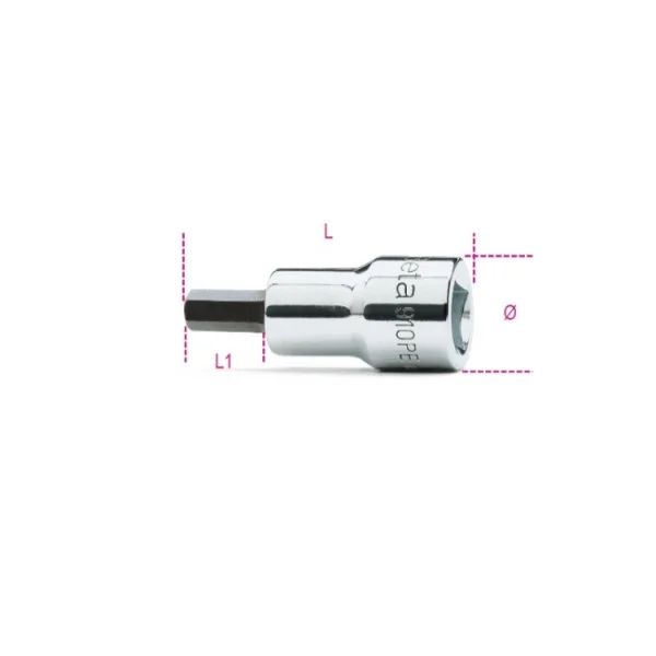 Beta 910pe/as chiave a bussola 3/8" esagonale maschio cromata 009100531 - dettaglio 2