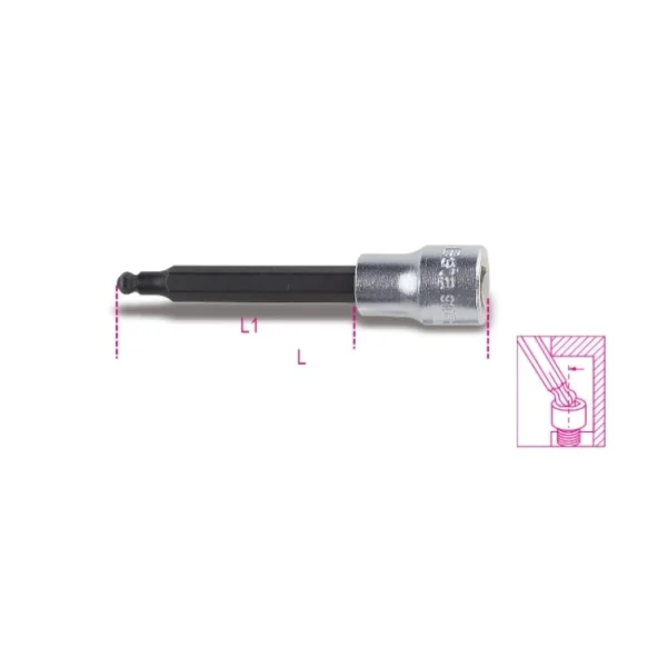 Beta 910bp bussola 3/8" maschio esagonale con estremità sferica 009100584 - dettaglio 2