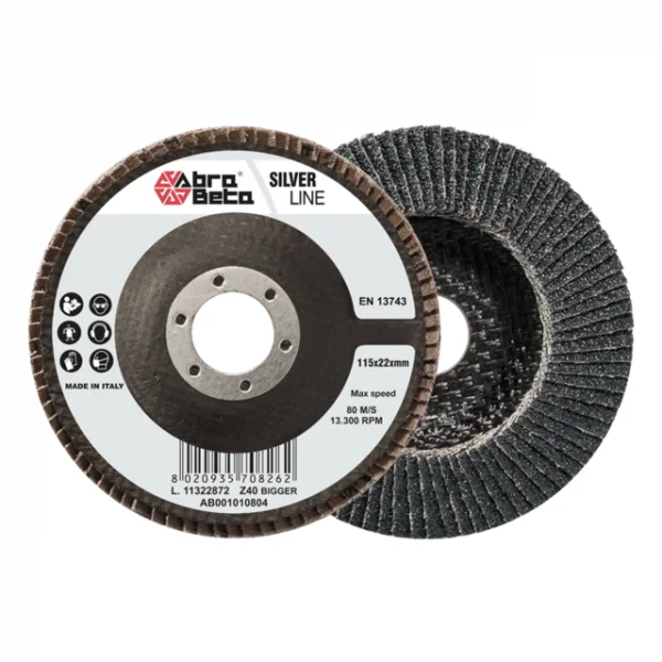 Abra Beta AB001010906 Dischi lamellari zirconio 115 mm supporto cotone 140 Pz. e smerigliatrice 1956 - AB001010906