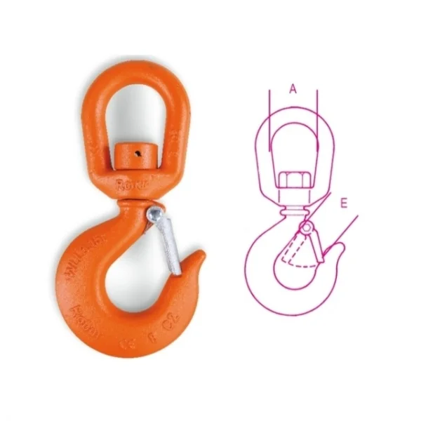 Robur 8063 gancio sollevamento girevole in acciaio alta resistenza grado 8 080630008 - dettaglio 2