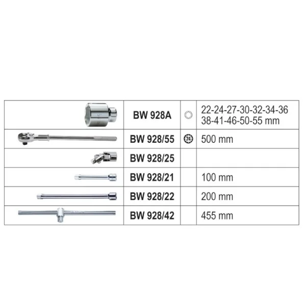 Beta bw 928e/c17 cassetta con assortimento di bussole 17 pz. 009286017 - dettaglio 2