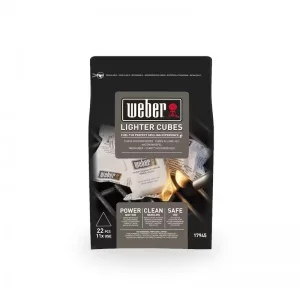 Weber 17945 Cubetti accendi fuoco confezionati monouso 22 Pz. - 17945
