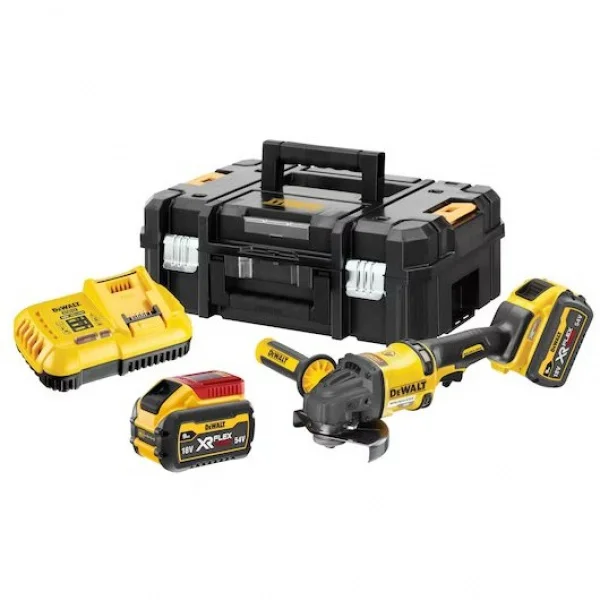 Dewalt dcg418x2-qw smerigliatrice flexvolt 125 mm brushless 54v con due batterie - dettaglio 1