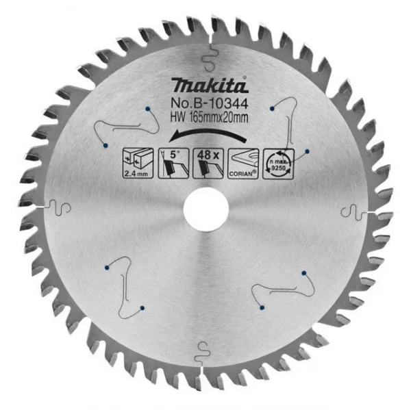 Makita b-10344 specialized lama per sega ad affondamento 165x20 mm per corian - dettaglio 1
