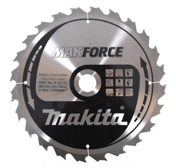 Makita b-32172 makforce lama per sega circolare 270x30 mm per legno - dettaglio 1
