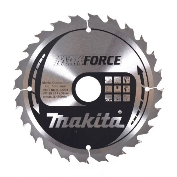 Makita b-32231 makforce lama per sega circolare 180x30 mm per legno - dettaglio 1
