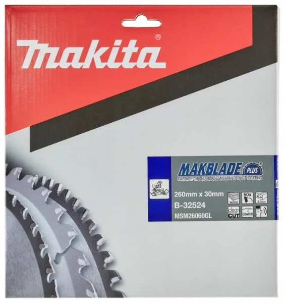 Makita b-32524 makblade plus lama tct silenziata per troncatrici 260x30 per legno - dettaglio 3