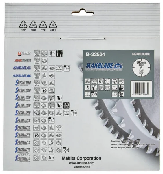 Makita b-32524 makblade plus lama tct silenziata per troncatrici 260x30 per legno - dettaglio 4