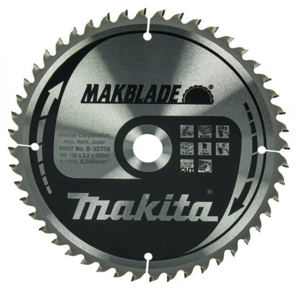 Makita b-32758 makblade lama tct per troncatrici 190x20 per legno - dettaglio 1