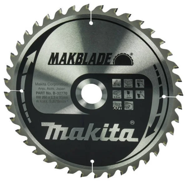 Makita b-32770 makblade lama tct per troncatrici 260x30 per legno - dettaglio 1