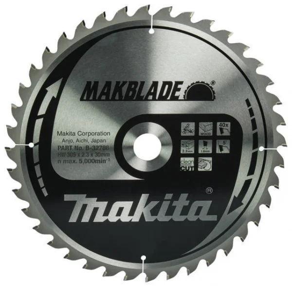 Makita b-32786 makblade lama tct per troncatrici 305x30 per legno - dettaglio 1