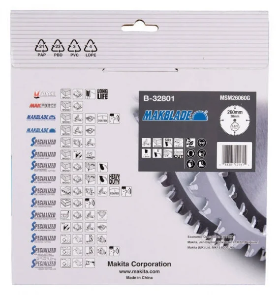 Makita b-32801 makblade lama tct per troncatrici 260x30 per legno - dettaglio 3
