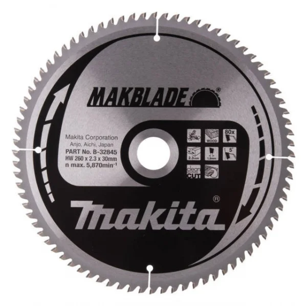 Makita b-32845 makblade lama tct per troncatrici 260x30 per legno - dettaglio 1