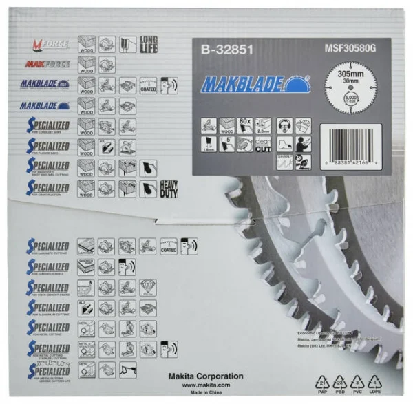 Makita b-32851 makblade lama tct per troncatrici 305x30 per legno - dettaglio 3