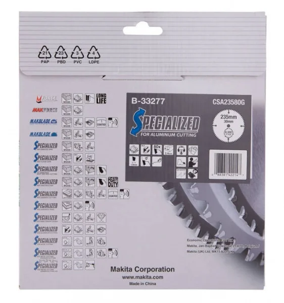 Makita b-33277 specialized lama tct per seghe circolari 235x30 mm per alluminio - dettaglio 3