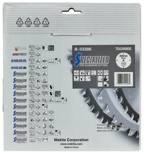Makita b-33392 specialized lama tct per seghe da banco 300x30 mm per alluminio - dettaglio 3
