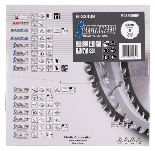 Makita b-33439 specialized lama per troncatrici 305x25,4 mm per acciaio dolce - dettaglio 3