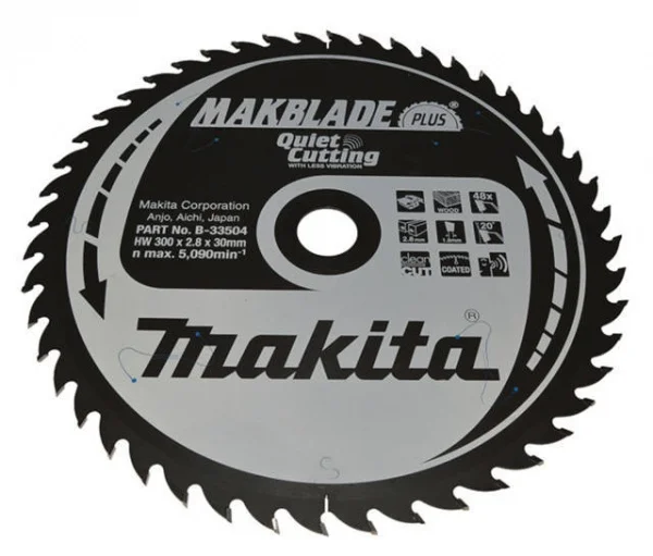Makita b-33504 makblade plus lama tct per seghe da banco 300x30 mm per legno - dettaglio 1