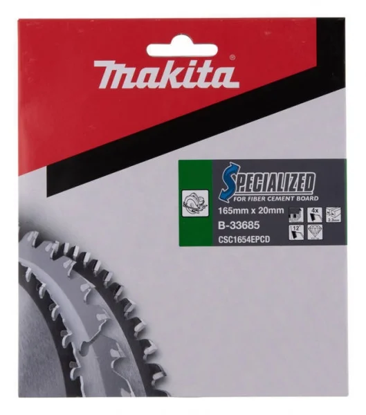 Makita b-33685 specialized lama per taglio pannelli in fibrocemento 165x20 mm - dettaglio 2
