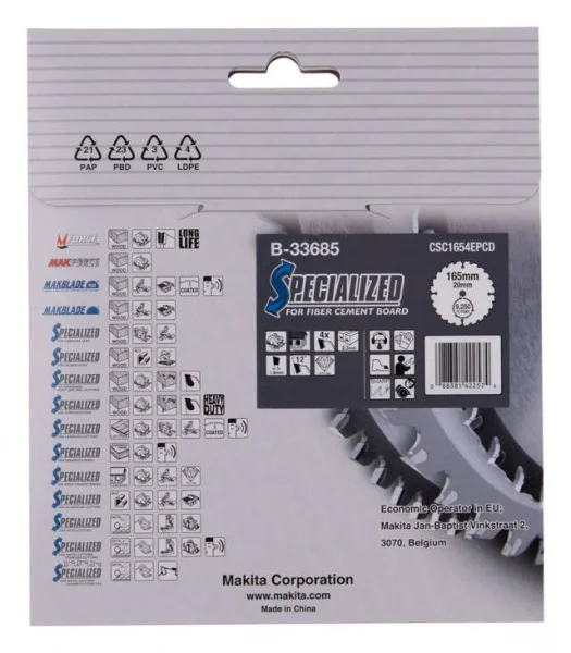 Makita b-33685 specialized lama per taglio pannelli in fibrocemento 165x20 mm - dettaglio 3