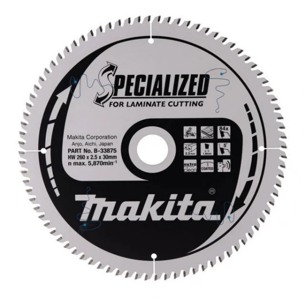 Makita b-33875 specialized lama per taglio di mdf e laminati 260x30 mm - dettaglio 1