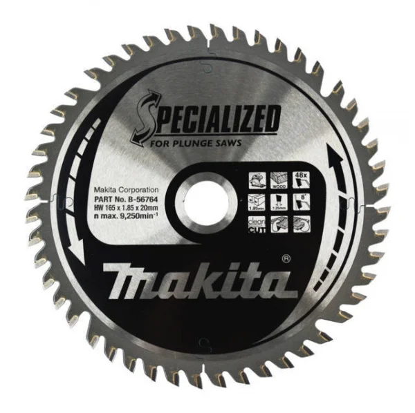 Makita b-56764 specialized lama per sega ad affondamento 165x20 mm per legno - dettaglio 1