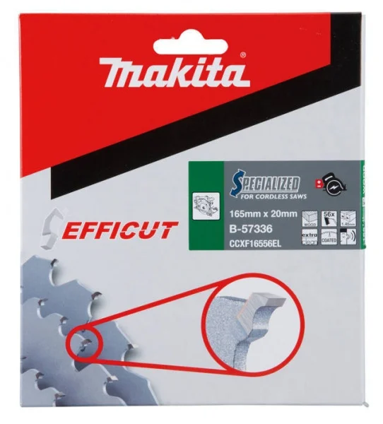 Makita b-57336 efficut lama per sega circolare 165x20 mm per legno - dettaglio 2