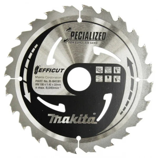 Makita b-64191 efficut lama per sega circolare 190x30 mm per legno - dettaglio 1