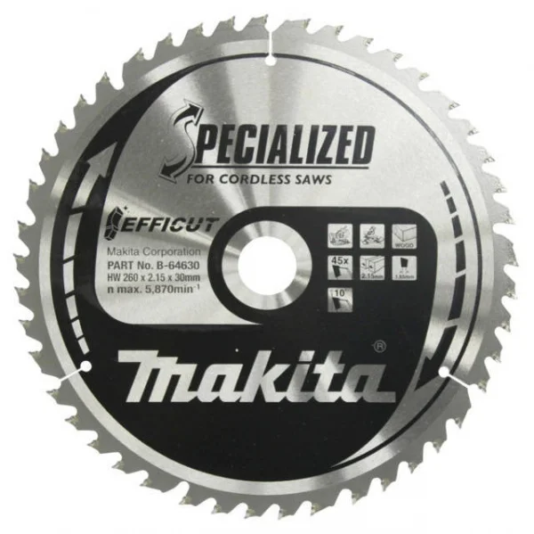 Makita b-64630 efficut lama per troncatrice 260x30 mm per legno - dettaglio 1
