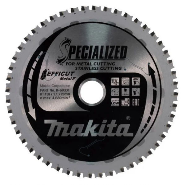 Makita b-69331 efficut lama per troncatrice 150x20 mm per metallo - dettaglio 1