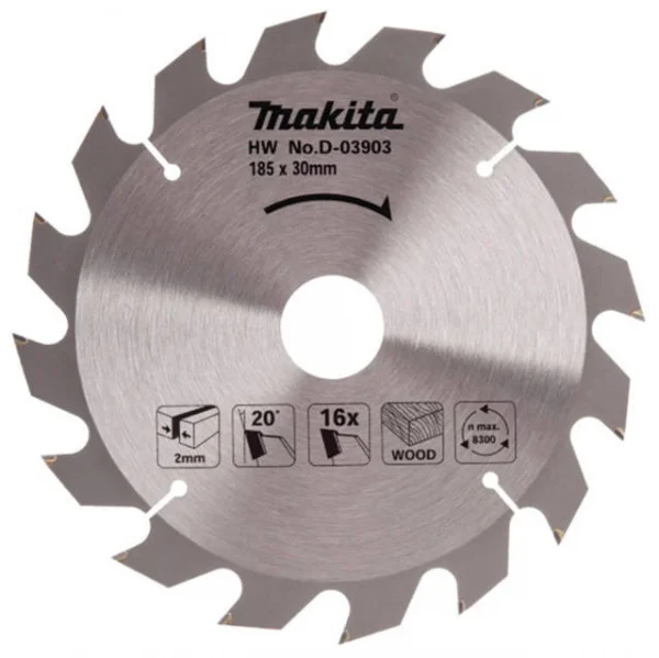 Makita d-03903 lama tct per sega circolare 185x30 mm per legno - dettaglio 1