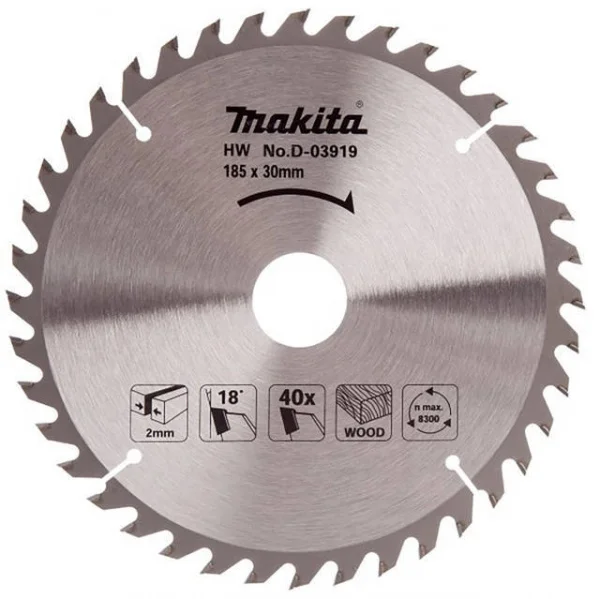 Makita d-03919 lama tct per sega circolare 185x30 mm per legno - dettaglio 1