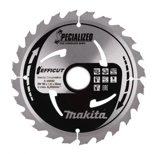 Makita e-08682 efficut lama tct per sega circolare 185x30 mm per legno - dettaglio 1