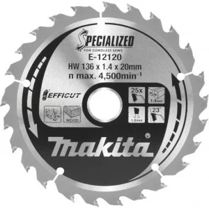 Makita e-12120 efficut lama per sega circolare 136x20 mm per legno - dettaglio 1
