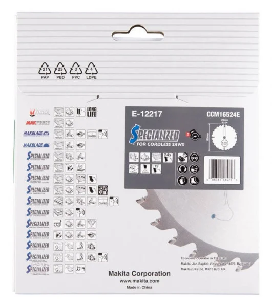 Makita e-12217 efficut lama per sega circolare 165x20 mm per legno - dettaglio 2