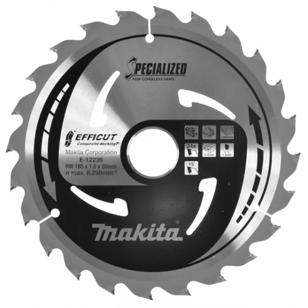 Makita e-12239 efficut lama per sega circolare 185x30 mm per legno - dettaglio 1