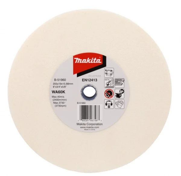Makita b-51960 wa60k disco abrasivo per mola da banco 205 mm per acciaio inox - dettaglio 1
