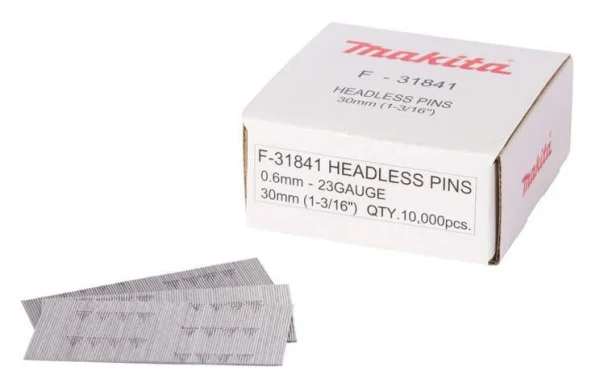 Makita f-31841 spilli 0,6x30 mm 23 gauge in acciaio zincato 10.000 pz. - dettaglio 1