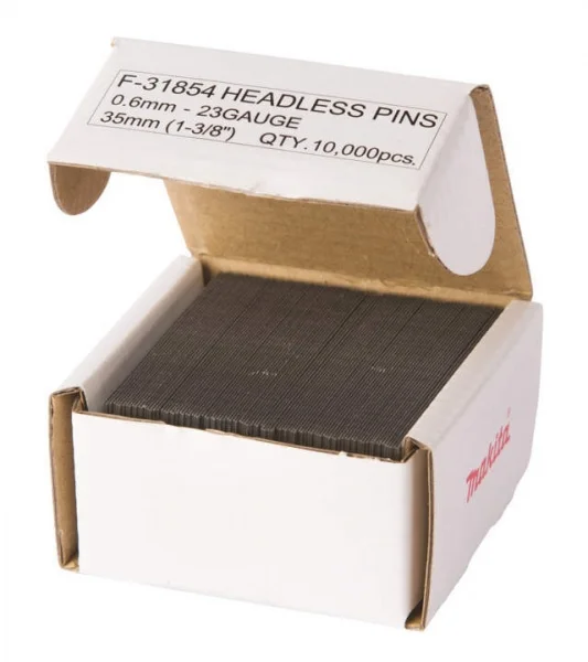 Makita f-31854 spilli 0,6x35 mm 23 gauge in acciaio zincato 10.000 pz. - dettaglio 2